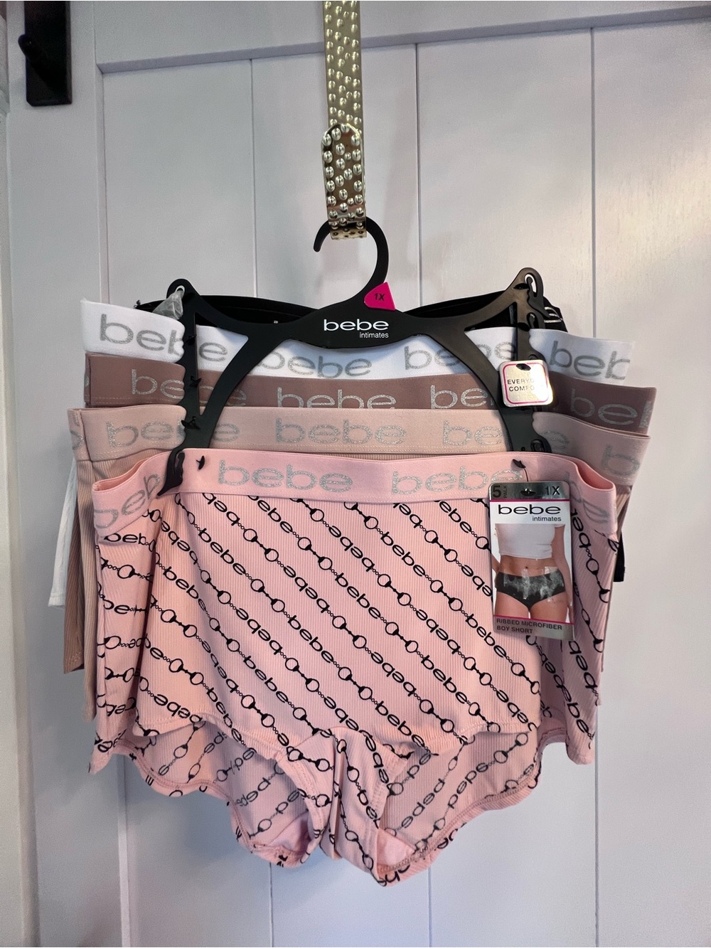 bebe Pink Logo-Print High-Waist Lounge Shorts